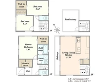 【千葉県/市川市市川南】市川市市川南二丁目　新築戸建　B号棟 間取り図