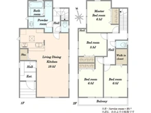 【千葉県/千葉市中央区登戸】千葉市中央区登戸三丁目　新築戸建　1号棟 間取り図