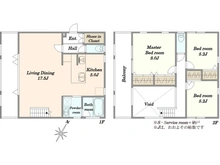 【千葉県/船橋市田喜野井】船橋市田喜野井二丁目　中古戸建 間取り図