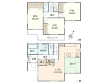 【埼玉県/所沢市東所沢】所沢市東所沢2丁目　中古戸建 間取り図