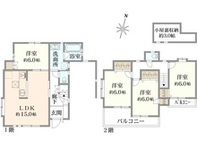 【埼玉県/所沢市大字下安松】所沢市大字下安松　中古戸建 間取り図