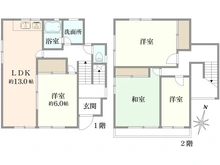 【東京都/東村山市多摩湖町】東村山市多摩湖町1丁目　戸建 間取り図