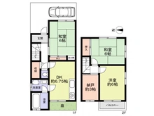 【大阪府/大阪市東住吉区桑津】大阪市東住吉区桑津3丁目中古戸建 間取り図