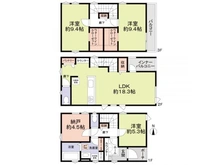 【愛知県/名古屋市北区御成通】名古屋市北区御成通4丁目中古戸建 間取り図