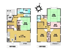【大阪府/豊中市永楽荘】豊中市永楽荘3丁目 中古一戸建て 間取り図
