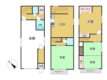 【大阪府/大阪市港区夕凪】大阪市港区夕凪1丁目 中古一戸建て 間取り図