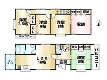 【京都府/京都市伏見区桃山町本多上野】京都市伏見区桃山町本多上野 中古一戸建て 間取り図