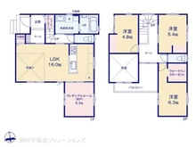 【埼玉県/さいたま市浦和区上木崎】さいたま市浦和区上木崎8丁目 新築一戸建て 間取り図
