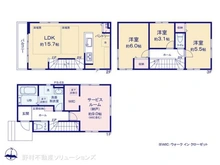 【埼玉県/さいたま市浦和区本太】さいたま市浦和区本太3丁目 新築一戸建て 間取り図