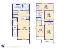 【埼玉県/さいたま市中央区下落合】さいたま市中央区下落合2丁目 新築一戸建て 間取り図
