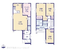 【埼玉県/さいたま市南区大字大谷口】さいたま市南区大字大谷口 新築一戸建て 間取り図
