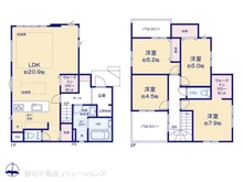 【埼玉県/さいたま市浦和区大東】さいたま市浦和区大東2丁目 新築一戸建て 間取り図