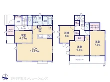 【千葉県/松戸市八ケ崎】松戸市八ケ崎1丁目 新築一戸建て 間取り図
