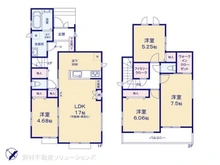 【千葉県/松戸市八ケ崎】松戸市八ケ崎3丁目 新築一戸建て 間取り図