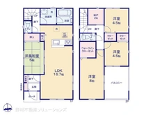 【千葉県/柏市新逆井】柏市新逆井1丁目 新築一戸建て 間取り図