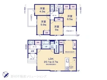【千葉県/柏市西原】柏市西原3丁目 新築一戸建て 間取り図