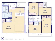 【千葉県/流山市東初石】流山市東初石1丁目 新築一戸建て 間取り図