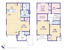 【千葉県/流山市東初石】流山市東初石1丁目 新築一戸建て 間取り図