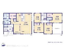 【千葉県/松戸市西馬橋】松戸市西馬橋3丁目 新築一戸建て 間取り図