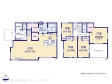 【千葉県/柏市花野井】柏市花野井 新築一戸建て 間取り図