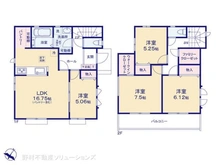 【千葉県/松戸市栗ケ沢】松戸市栗ケ沢 新築一戸建て 間取り図