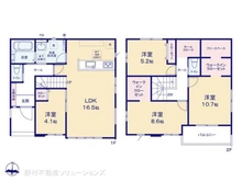 【千葉県/流山市こうのす台】流山市こうのす台 新築一戸建て 間取り図