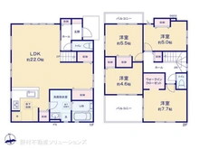 【千葉県/松戸市小金原】松戸市小金原1丁目 新築一戸建て 間取り図