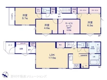 【千葉県/流山市東初石】流山市東初石2丁目 新築一戸建て 間取り図