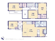 【千葉県/柏市西原】柏市西原1丁目 新築一戸建て 間取り図
