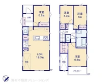 【千葉県/松戸市新松戸】松戸市新松戸5丁目 新築一戸建て 間取り図