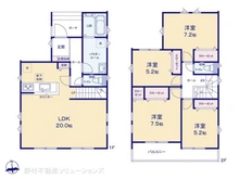 【千葉県/松戸市上本郷】松戸市上本郷 新築一戸建て 間取り図