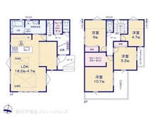 【千葉県/柏市十余二】柏市十余二 新築一戸建て 間取り図