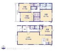 【千葉県/松戸市三矢小台】松戸市三矢小台4丁目 新築一戸建て 間取り図