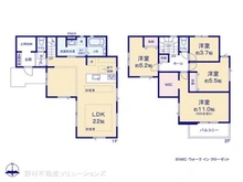 【千葉県/流山市加】流山市加4丁目 新築一戸建て 間取り図