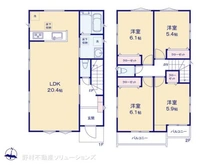 【千葉県/柏市つくしが丘】柏市つくしが丘2丁目 新築一戸建て 間取り図