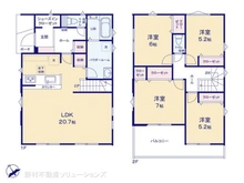 【千葉県/柏市豊住】柏市豊住5丁目 新築一戸建て 間取り図