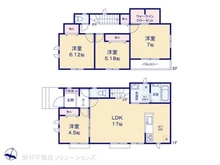 【千葉県/松戸市八ケ崎】松戸市八ケ崎7丁目 新築一戸建て 間取り図