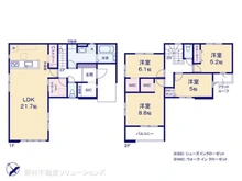 【千葉県/柏市しいの木台】柏市しいの木台5丁目 新築一戸建て 間取り図