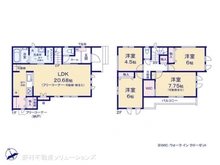 【千葉県/松戸市八ケ崎】松戸市八ケ崎8丁目 新築一戸建て 間取り図