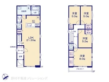 【千葉県/柏市松葉町】柏市松葉町6丁目 新築一戸建て 間取り図