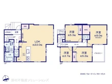 【千葉県/柏市松ケ崎】柏市松ケ崎 新築一戸建て 間取り図