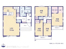 【千葉県/流山市三輪野山】流山市三輪野山1丁目 新築一戸建て 間取り図