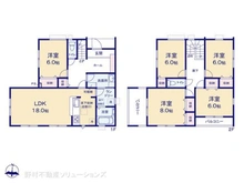 【千葉県/流山市大字北】流山市大字北 新築一戸建て 間取り図