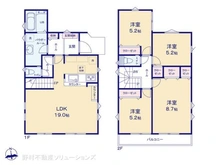 【千葉県/柏市南逆井】柏市南逆井2丁目 新築一戸建て 間取り図