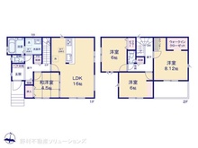 【千葉県/流山市加】流山市加4丁目 新築一戸建て 間取り図