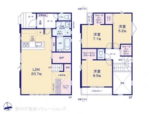 【千葉県/松戸市西馬橋】松戸市西馬橋3丁目 新築一戸建て 間取り図
