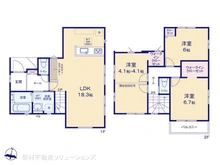 【千葉県/松戸市六実】松戸市六実1丁目 新築一戸建て 間取り図
