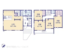 【千葉県/松戸市八ケ崎】松戸市八ケ崎2丁目 新築一戸建て 間取り図