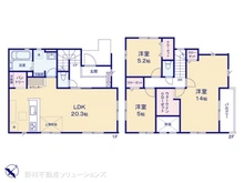 【千葉県/柏市豊四季】柏市豊四季 新築一戸建て 間取り図