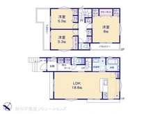 【千葉県/柏市新富町】柏市新富町1丁目 新築一戸建て 間取り図
